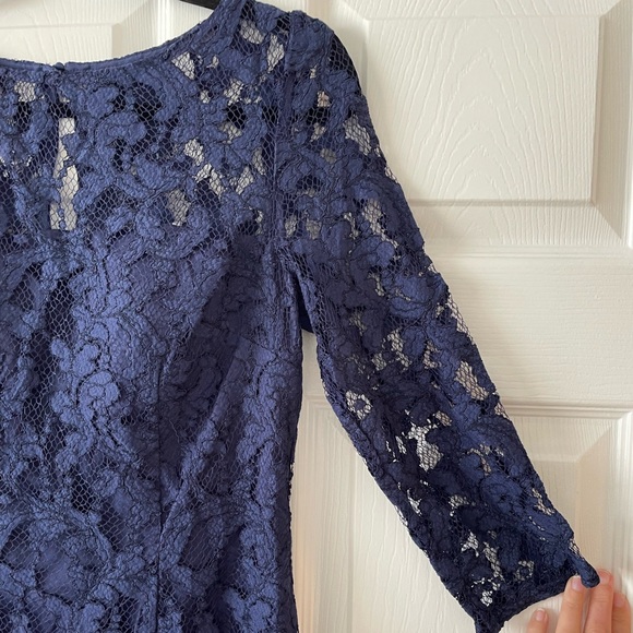 Aidan Mattox Women’s Navy Blue Lace 3/4 Sleeve Cocktail Dress, NWT, size 8 - Picture 4 of 14